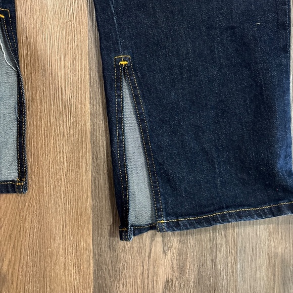 Pilcro Womens Blue Denim The Split‎ Straight Leg Jeans High Rise Size 16W NWT - Picture 8 of 16